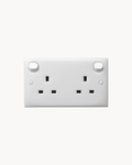 Schneider S-Classic 13 A duplex switched socket, white