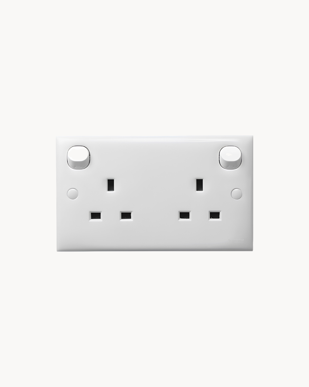 Schneider S-Classic 13 A duplex switched socket, white