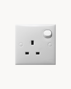 Schneider S-Classic 13 A switched socket, white