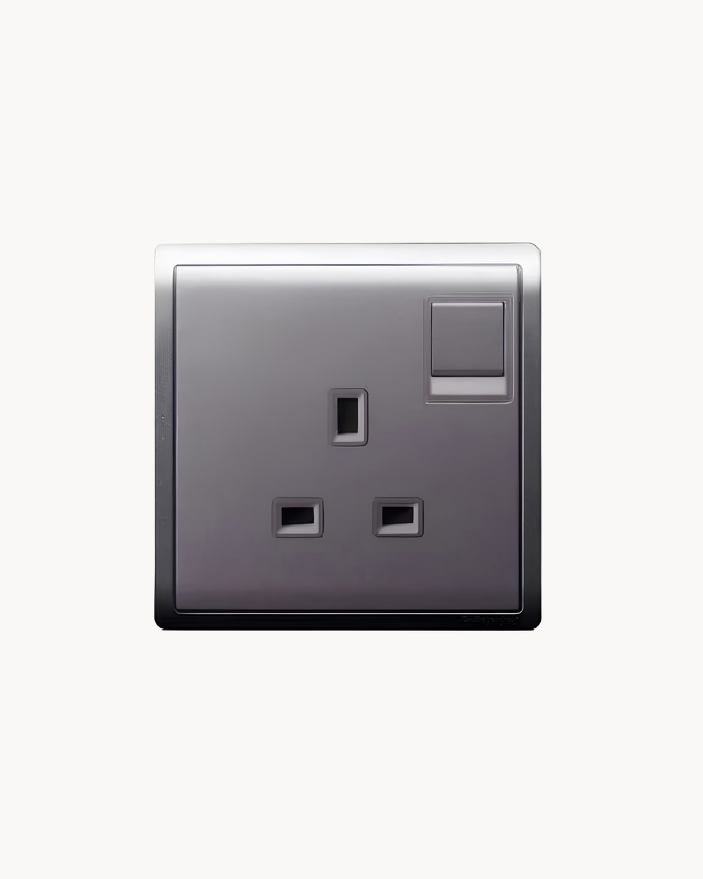 Schneider Pieno 13 A switched socket, Aluminium Silver