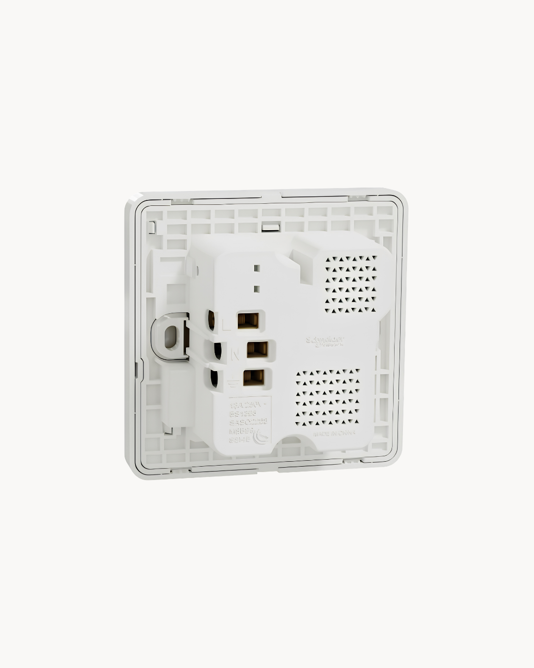 Schneider AvatarOn 13 A socket with USB A+C, White and Dark Grey