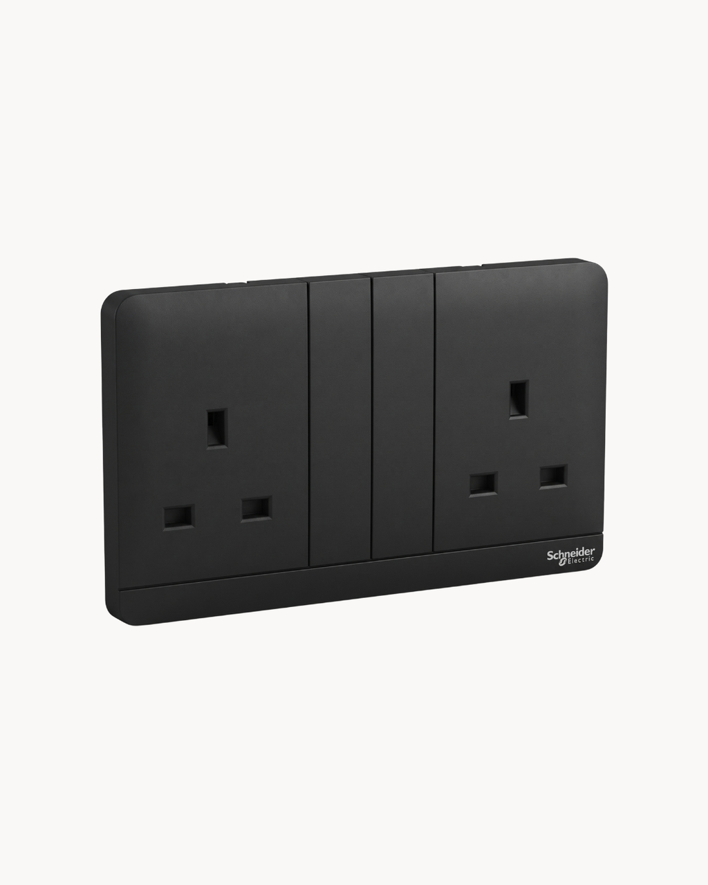 Schneider AvatarOn 13 A duplex switched socket, Dark Grey