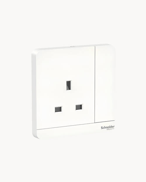 Schneider AvatarOn 13 A switched socket, White