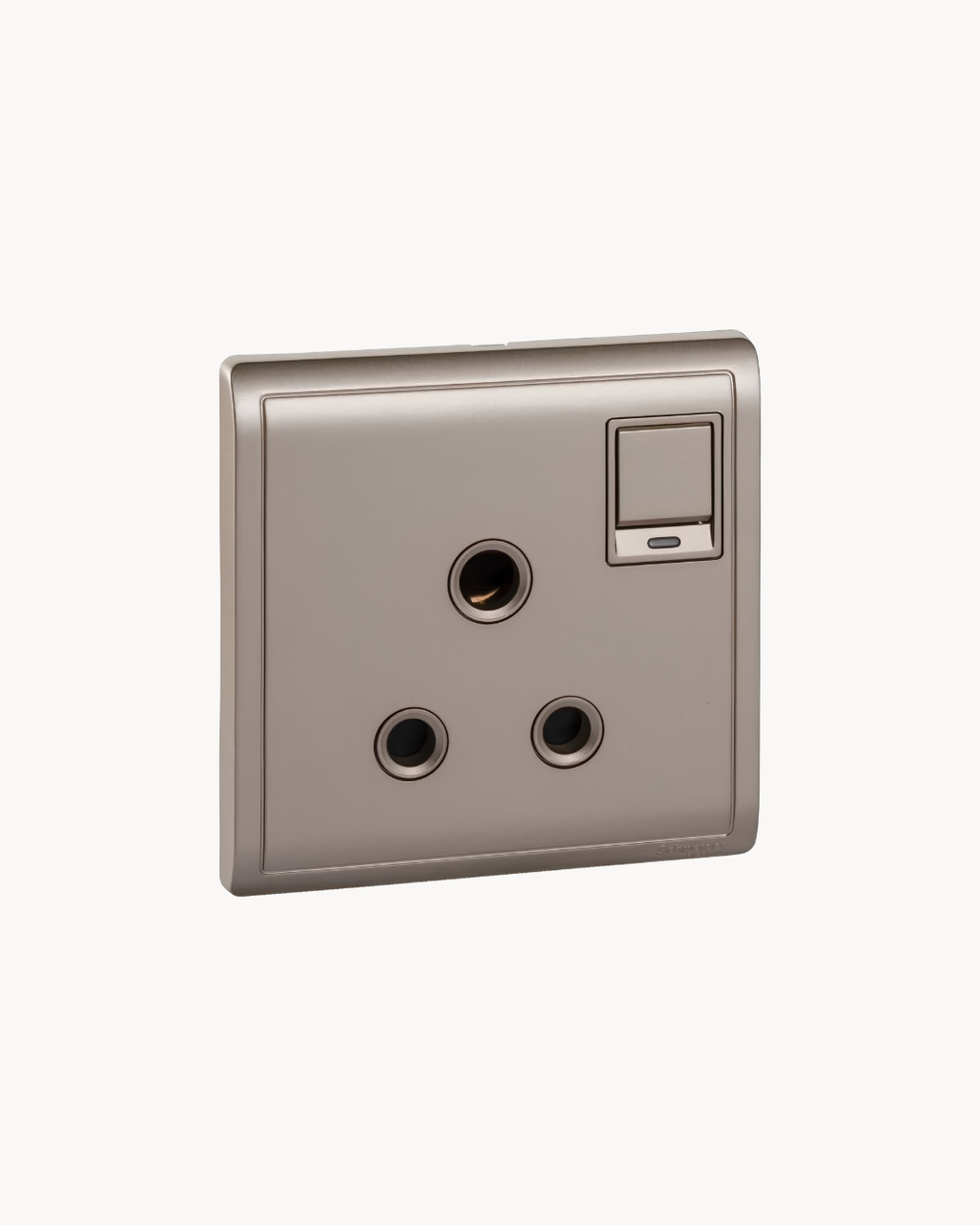 Schneider Pieno 15 A switched socket with neon, Wine Gold