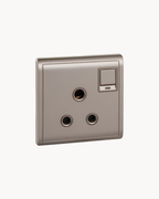 Schneider Pieno 15 A switched socket with neon, Wine Gold