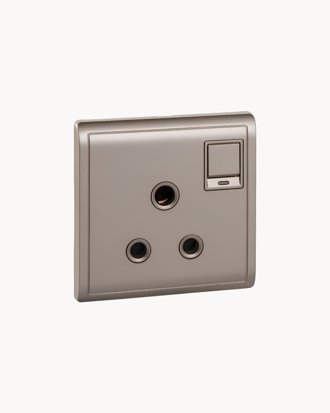 Schneider Pieno 15 A switched socket with neon, Wine Gold