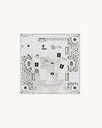Schneider Vivace E 15 A switched socket, white, angled view
