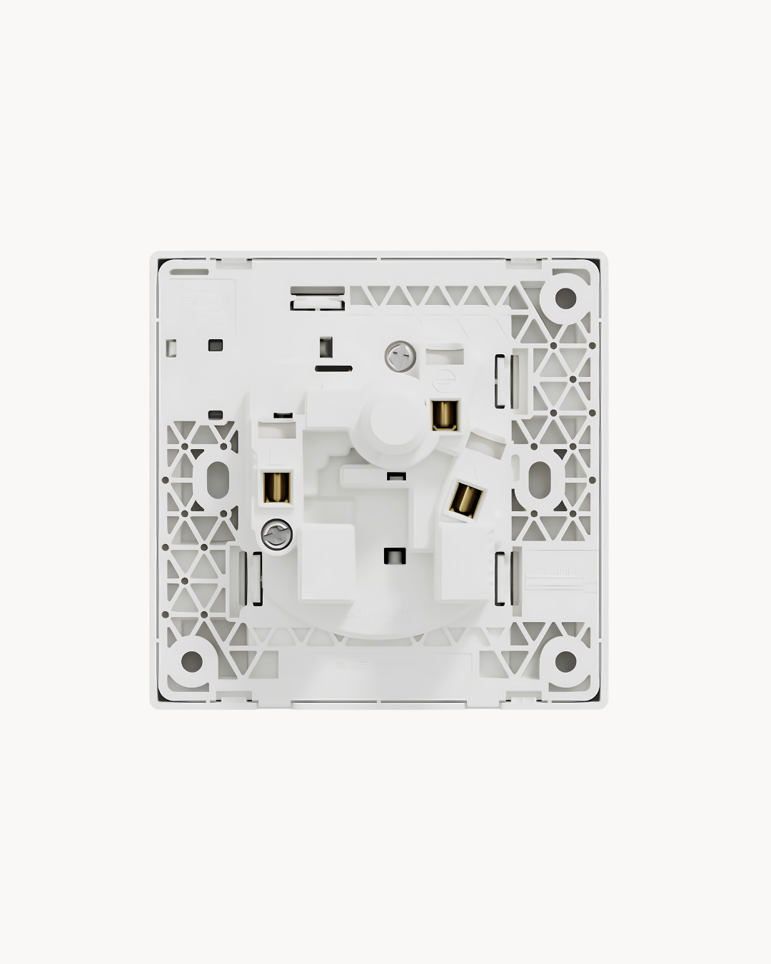 Schneider Vivace E 15 A switched socket, white, angled view