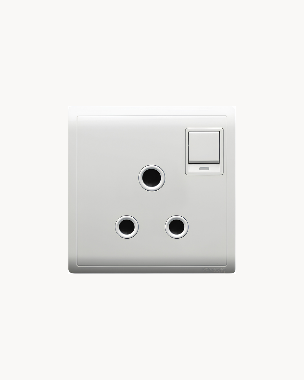 Schneider Pieno 15 A switched socket with neon, White