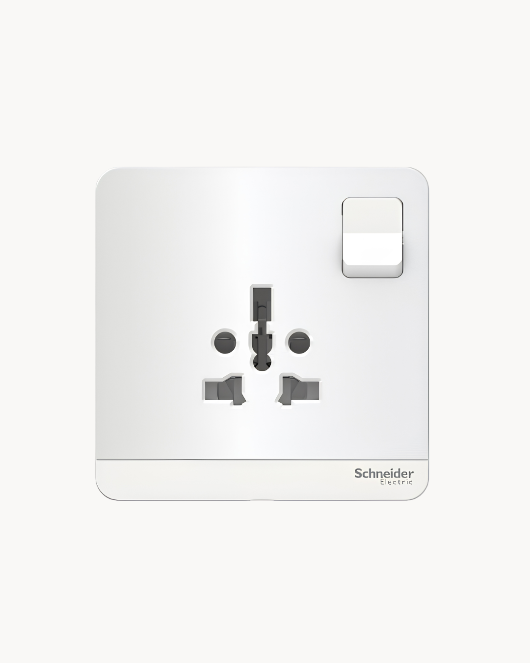 Schneider AvatarOn 16 A international socket, White and Dark Grey