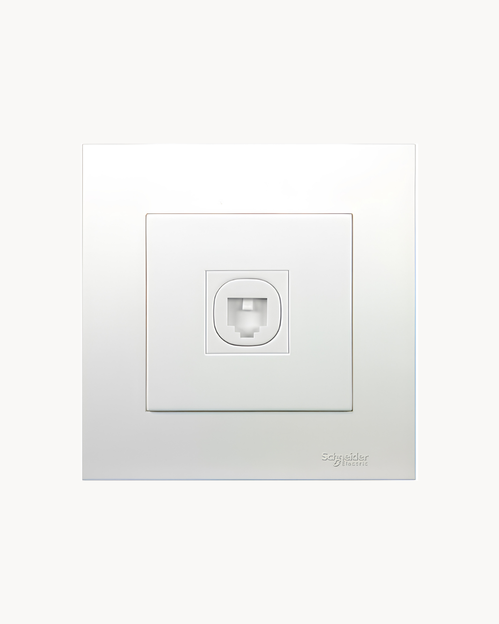 Schneider Vivace 1 gang shuttered telephone outlet, white