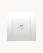 Schneider Vivace 1 gang shuttered telephone outlet, white
