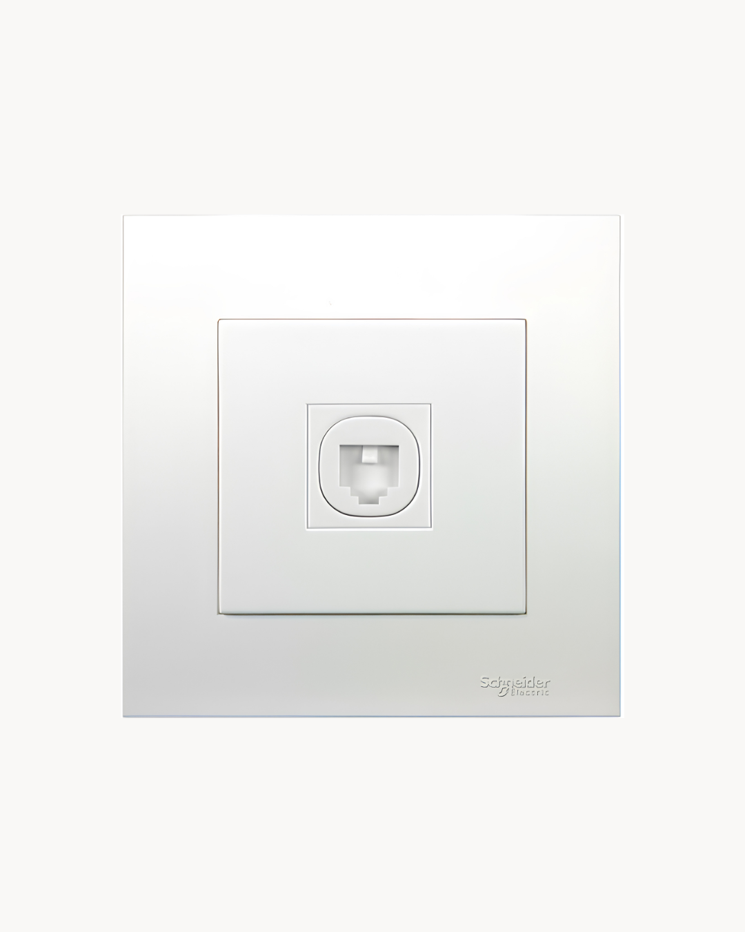 Schneider Vivace 1 gang shuttered telephone outlet, white