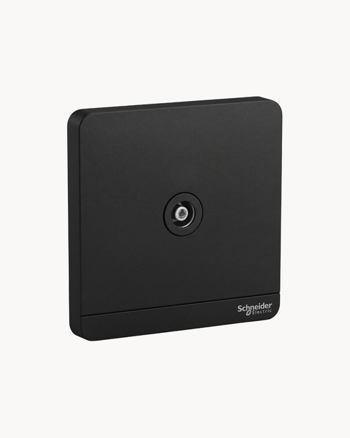 Schneider AvatarOn 1 gang TV outlet, Dark Grey