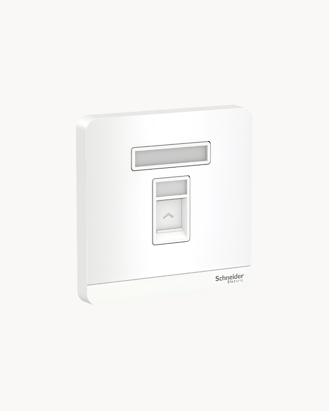 Schneider AvatarOn 1 gang shuttered plate, White