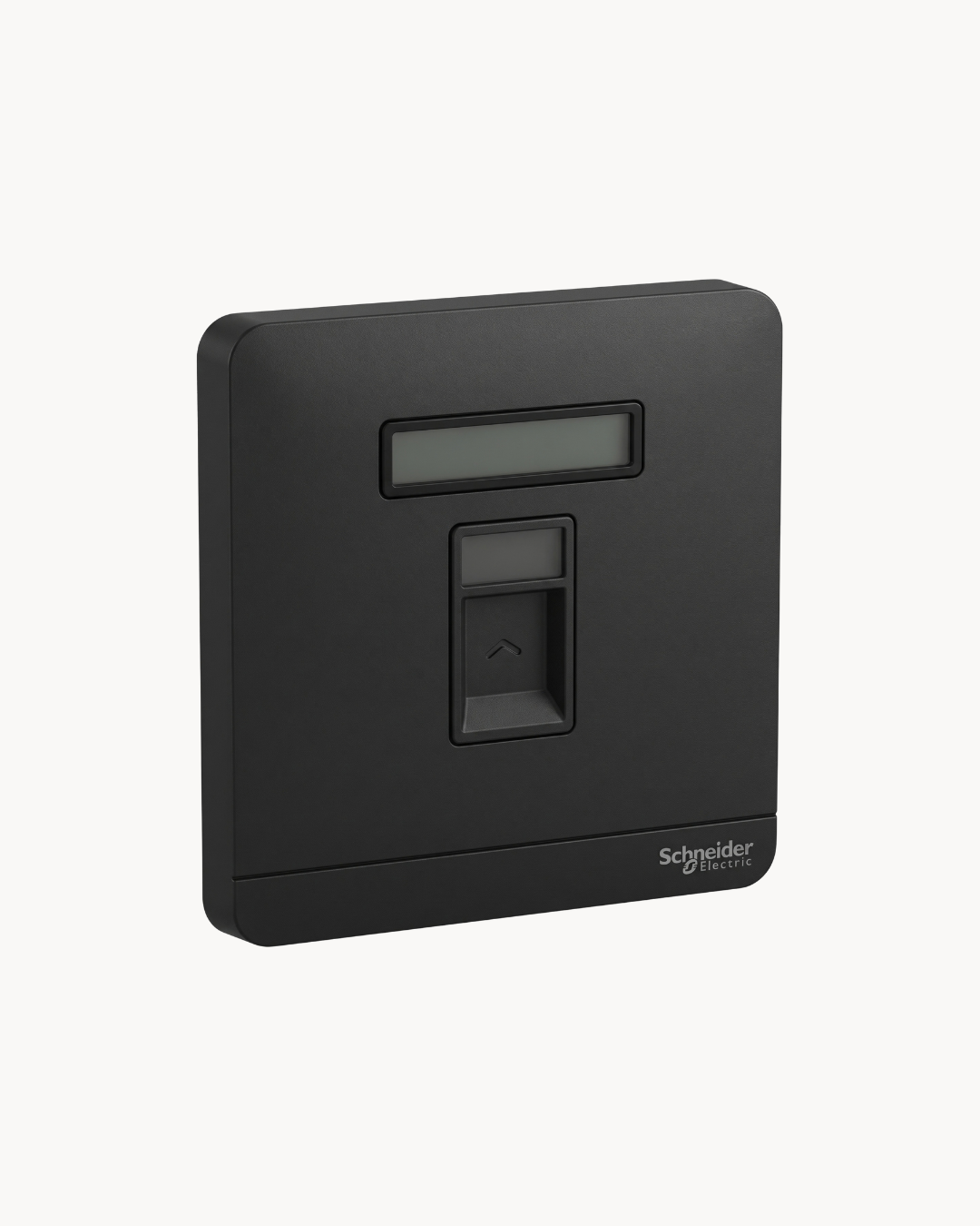 Schneider AvatarOn 1 gang shuttered telephone outlet, Dark Grey