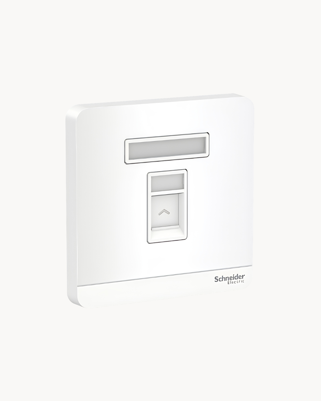 Schneider AvatarOn 1 gang shuttered telephone outlet, White