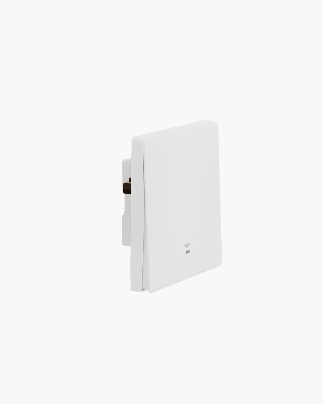 Schneider Vivace E 20 A double pole switch with LED, white, angled view