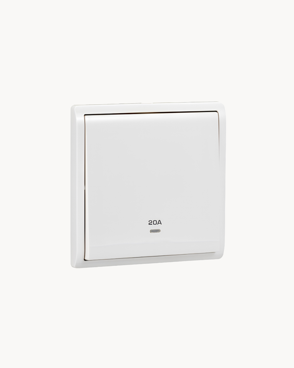Schneider Pieno 20 A double pole switch with neon, White