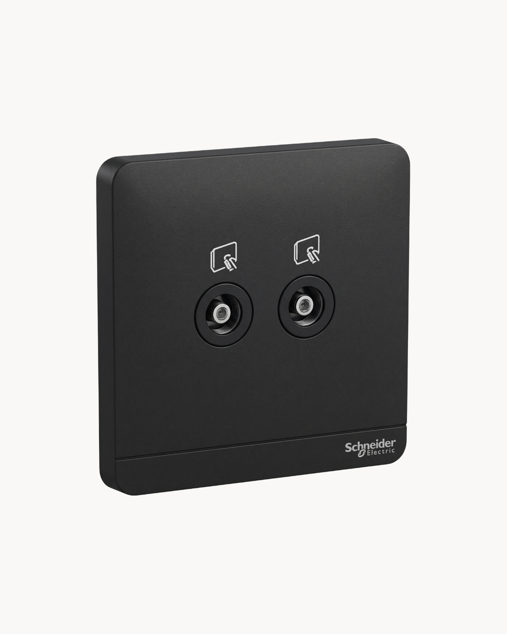 Schneider AvatarOn 2 gang TV outlet, Dark Grey