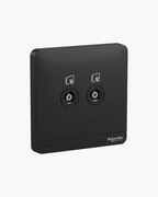 Schneider AvatarOn 2 gang TV outlet, Dark Grey