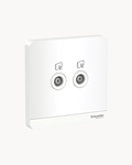 Schneider AvatarOn 2 gang TV outlet, White