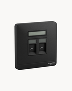 Schneider AvatarOn 2 gang shuttered plate, Dark Grey