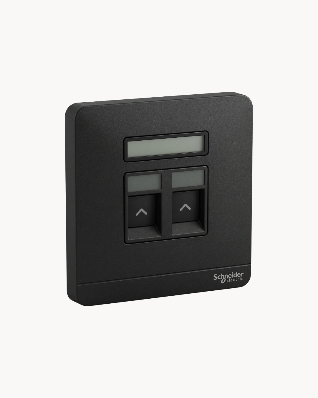 Schneider AvatarOn 2 gang shuttered plate, Dark Grey