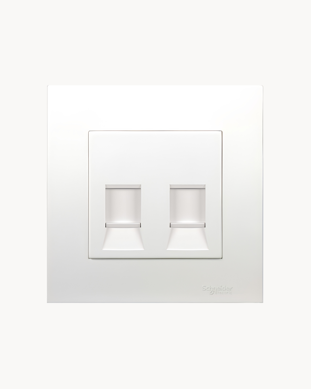 Schneider Vivace 2 gang shuttered plate, white