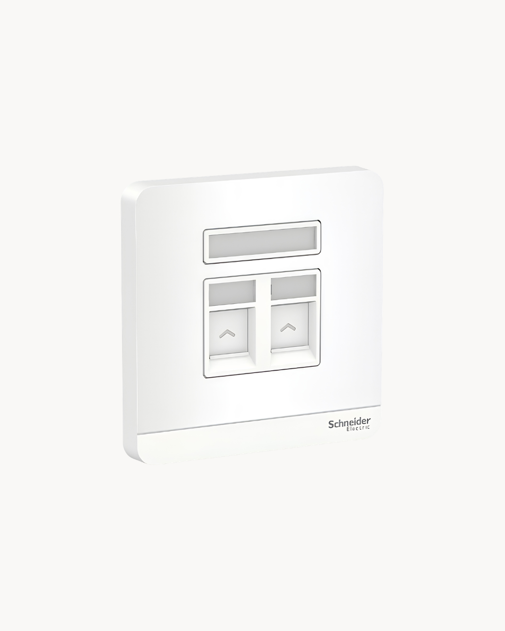 Schneider AvatarOn 2 gang shuttered plate, White