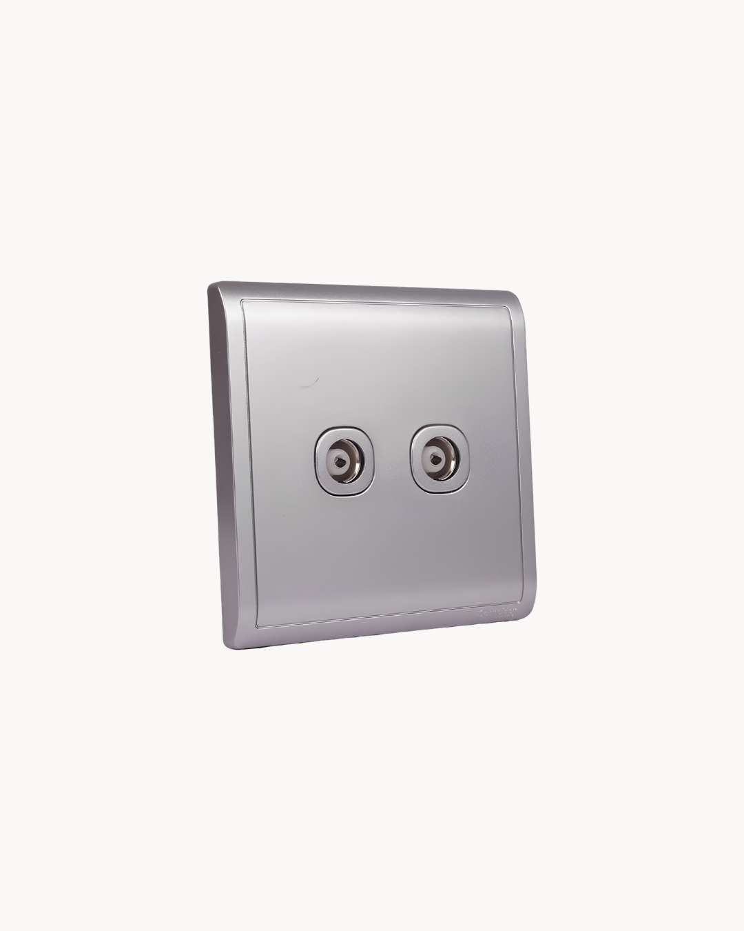 Schneider Pieno 2 gang TV outlet, Aluminium Silver