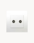 Schneider Vivace 2 gang TV outlet, white