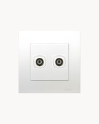 Schneider Vivace 2 gang TV outlet, white