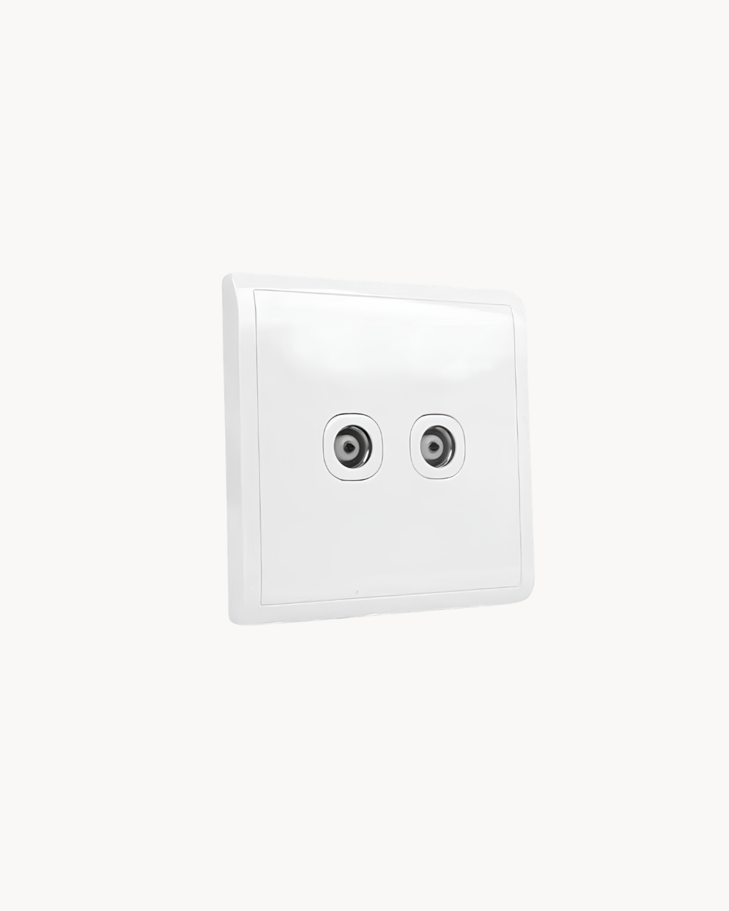 Schneider Pieno 2 gang TV outlet, White