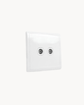 Schneider Pieno 2 gang TV outlet, White