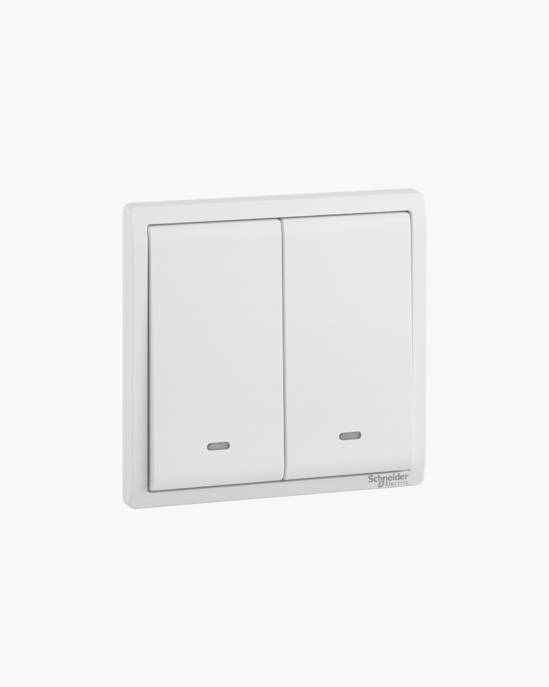 Schneider Pieno 2 gang 1 way switch, White
