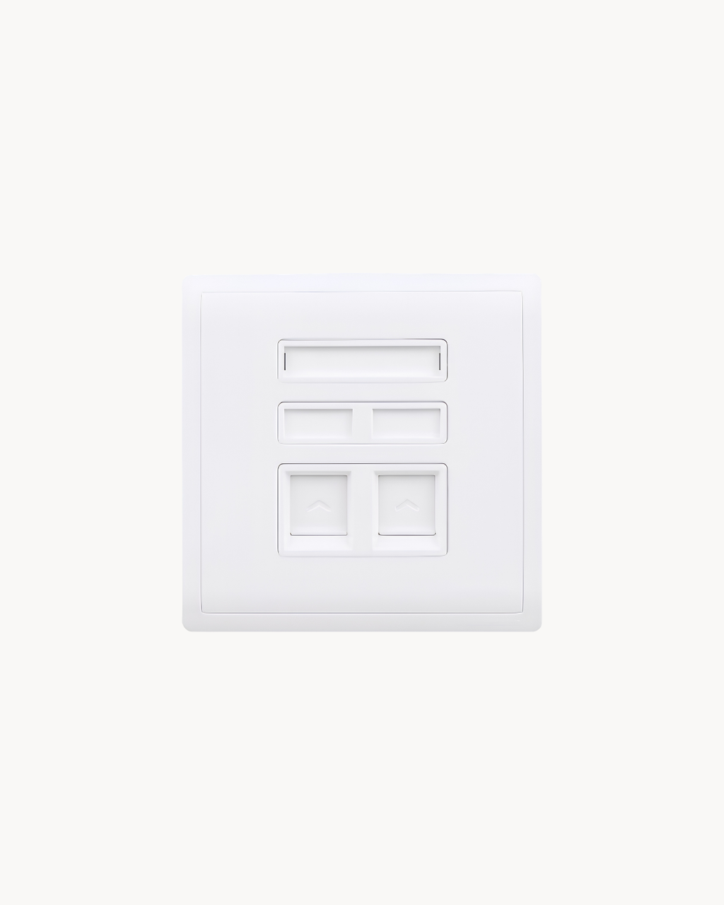 Schneider Pieno 2 gang shuttered plate, White