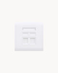 Schneider Pieno 2 gang shuttered plate, White