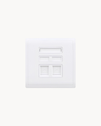 Schneider Pieno 2 gang shuttered plate, White