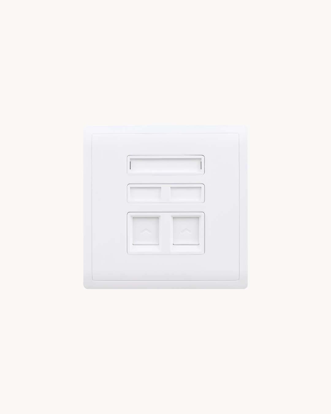 Schneider Pieno 2 gang shuttered plate, White