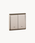 Schneider Pieno 2 gang 1 way switch, Wine Gold