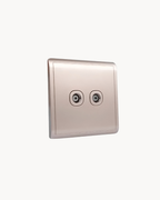 Schneider Pieno 2 gang TV outlet, Wine Gold