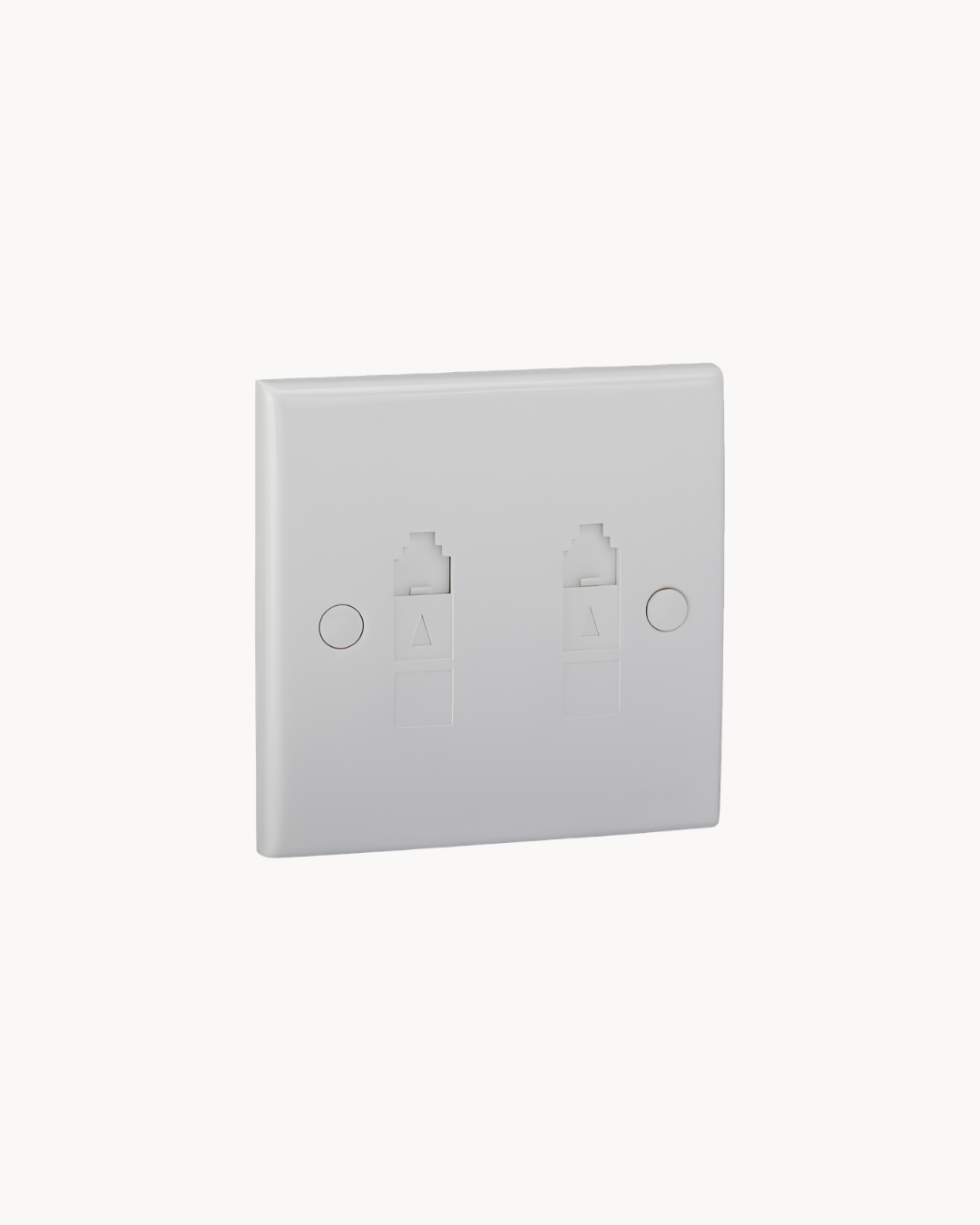 Schneider S-Classic 2 gang shuttered telephone outlet, white