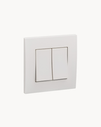 Schneider Vivace 16AX 2 gang 1 way switch, white, angled view