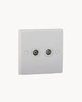 Schneider S-Classic 2 gang TV outlet, white