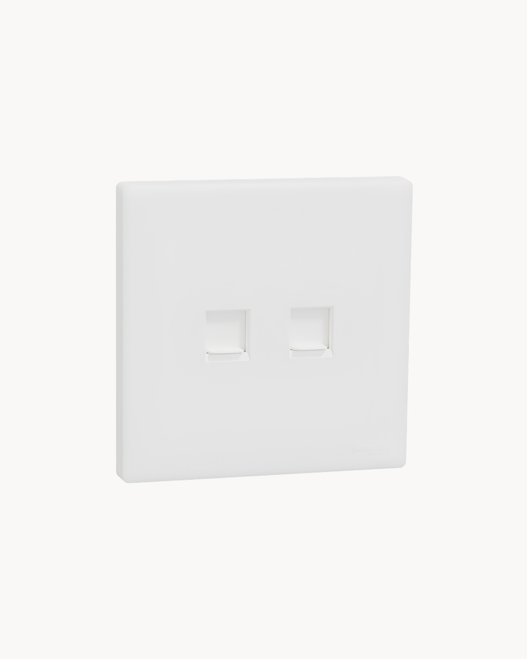 Schneider Vivace E 2 gang shuttered data outlet, white