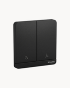 Schneider AvatarOn 2 gang hotel switch, DND and PCU, Dark Grey