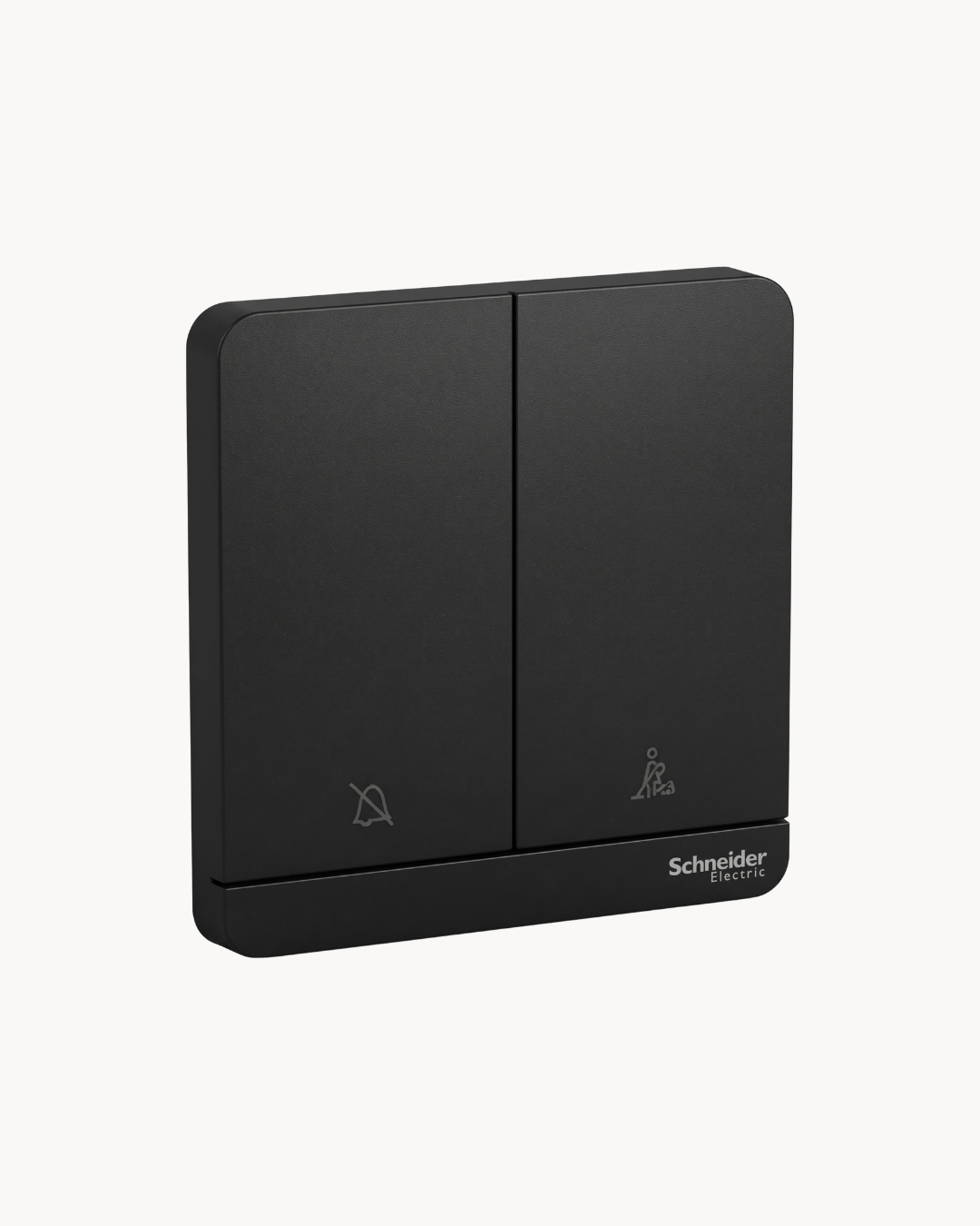 Schneider AvatarOn 2 gang hotel switch, DND and PCU, Dark Grey