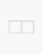 Schneider Vivace E 2 gang cover frame, white, angled view