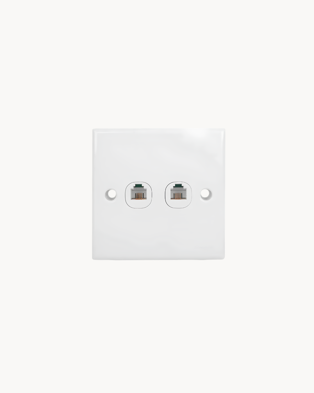 Schneider S-Classic 2 gang telephone outlet, white
